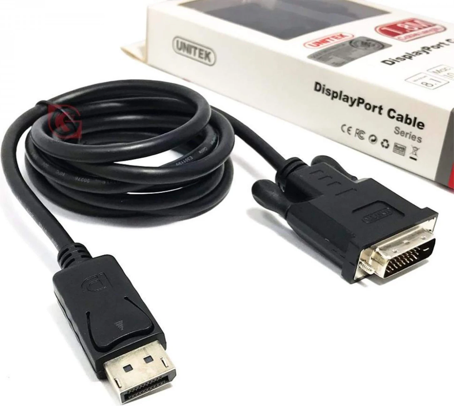 Kabllo Unitek DisplayPort në DVI, 1.8m, e zeza