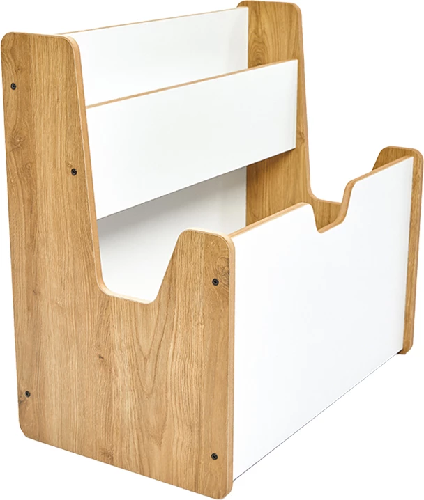 Raft vinç, ngjyrë natyrale-bardhë, MDF, 57x34x55cm