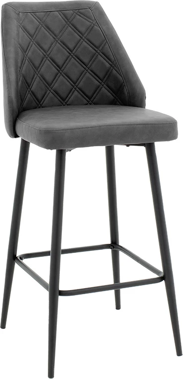 Karrige për bar Inflame, lëkurë PU antracit, metal i zi