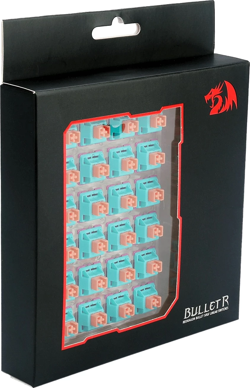 Switch për tastierë mekanike Redragon Bullet-R A-113, linear (MX Red), 24 copë, Neon