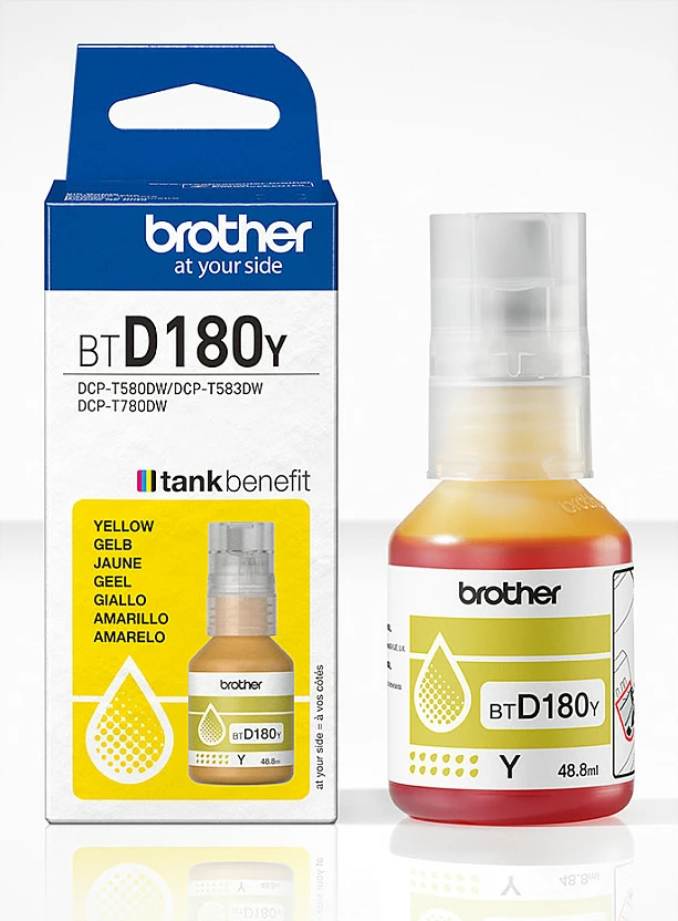 Shishe boje Brother BTD180Y, për DCP-T580DW/T583DW/T780DW, 5000 faqe, e verdhë