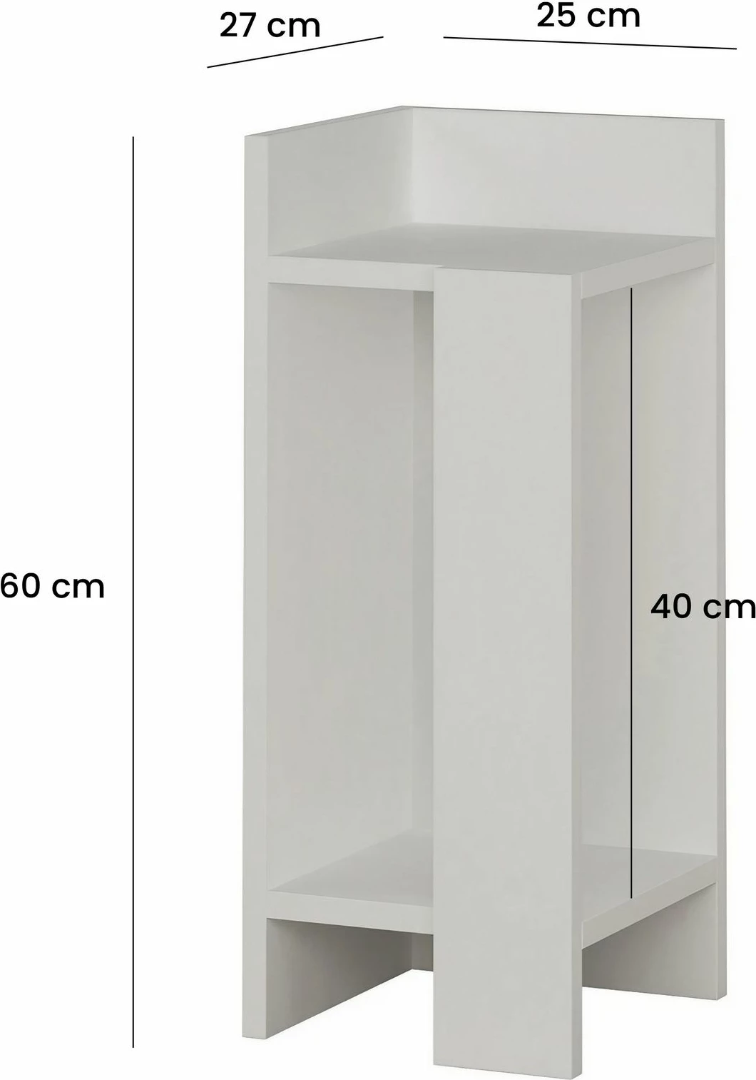 Komodinë anësore e majtë Skye Decor, Elos, e bardhë