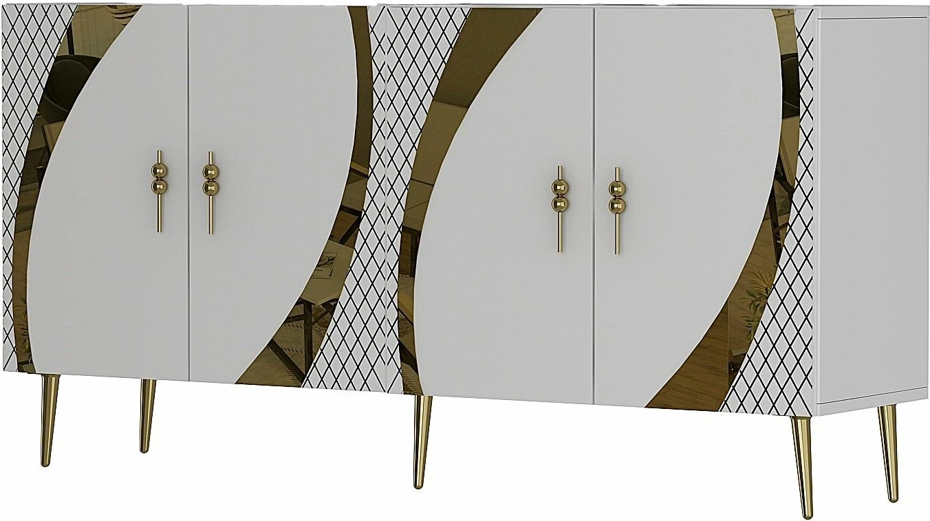 Konsol Skye Decor, Hook KB150, e bardhë, e artë