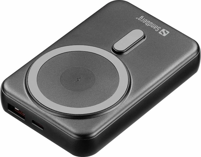 Powerbank Sandberg Magnet Wireless 420-94 10000 mAh, Qi/MagSafe, USB-C PD, USB-A, i zi, set me kabllo USB-C
