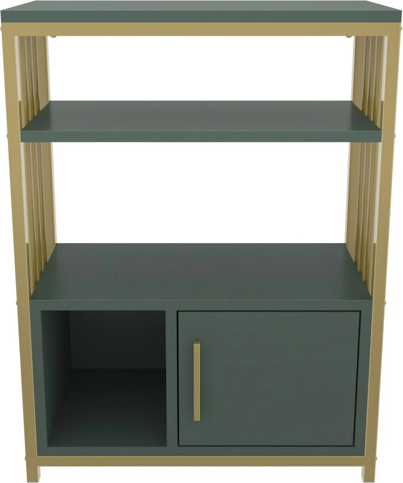 Raft librash dekorativ, ngjyrë e gjelbër dhe ari, Skye Decor, Letos