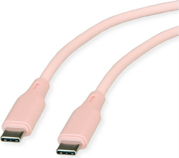 Kabllo USB-C ROLINE USB 2.0 C-C, 1 m, 60W PD, rozë