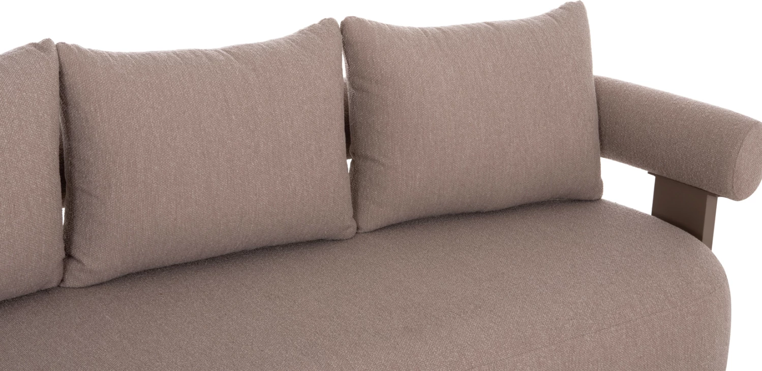 Divan treshe DECCARD CD6462.02, alumin dhe material, bezhë, 230x92x67Y