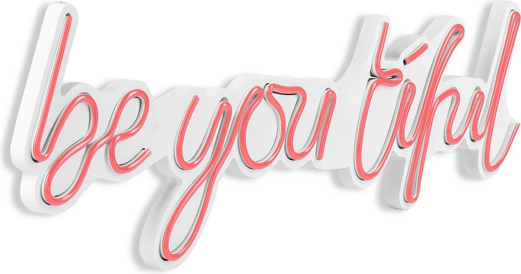 Dritë dekorative LED në mur, 'be you tiful', plastikë, ngjyrë rozë - 7