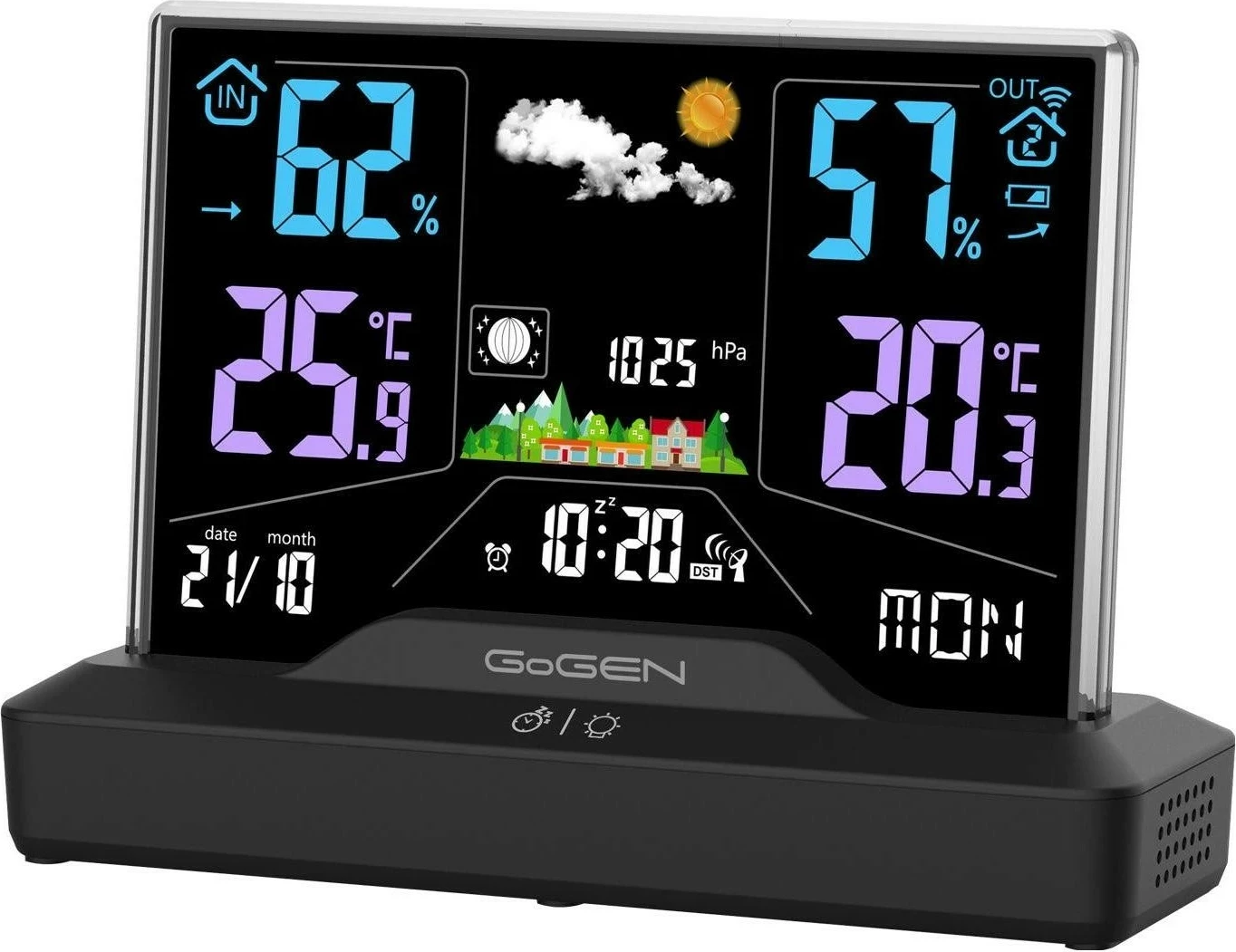 Stacion moti GoGEN GOG-ME2000, ekran i ndriçuar, sensor pa tela, zi