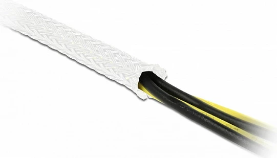Mbështjellës rrjetëzuar elastik për kabllo DeLOCK, 5 m x 19 mm, i bardhë