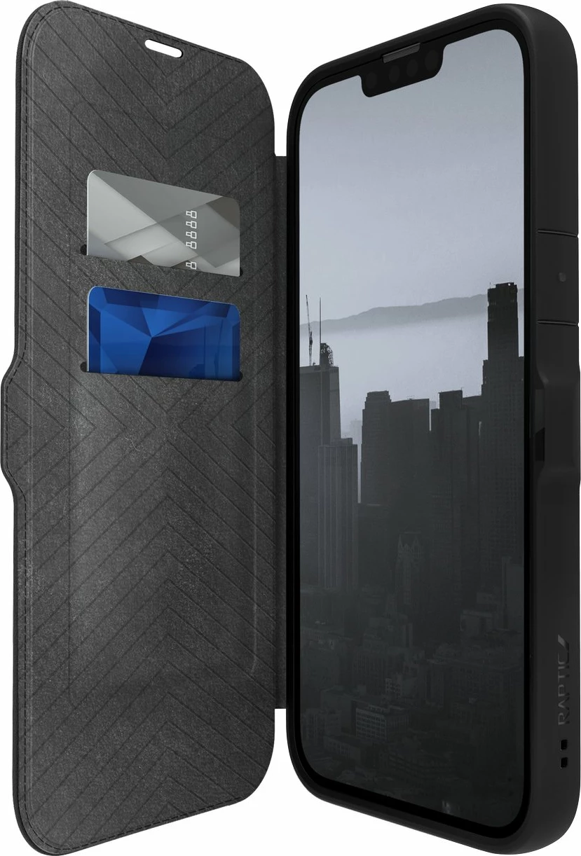 Mbështjellës Raptic X-Doria Urban Folio për iPhone 14 Plus, flip cover, MagSafe, i zi