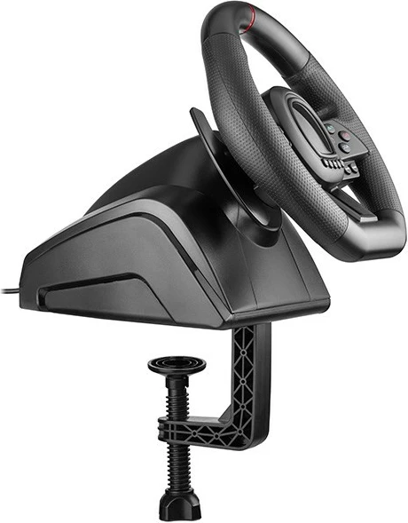 Set timoni gaming Tracer SimRacer Manual Gearbox 6in1, me marsh manual dhe pedale, për PC/PS4/PS3/Xone/X360/Switch, i zi