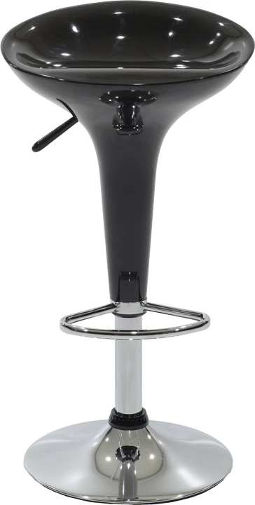 Karrige për bar Felice, e rregullueshme në lartësi, ngjyrë zezë-krom, 40x43x84cm