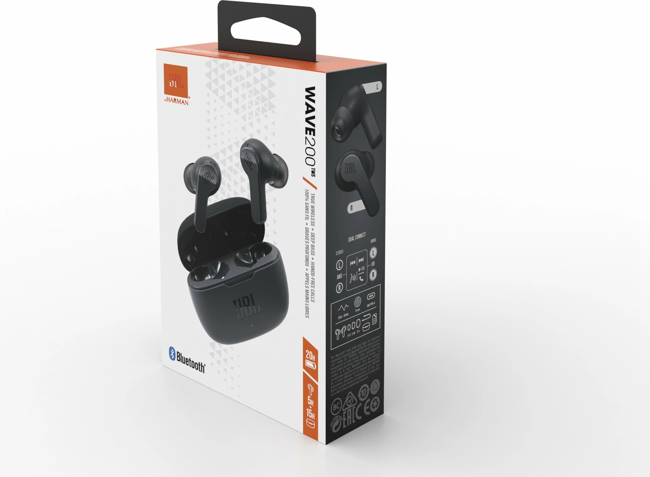 Kufje JBL Wave 200TWS wireless, 20h, touch, të zeza