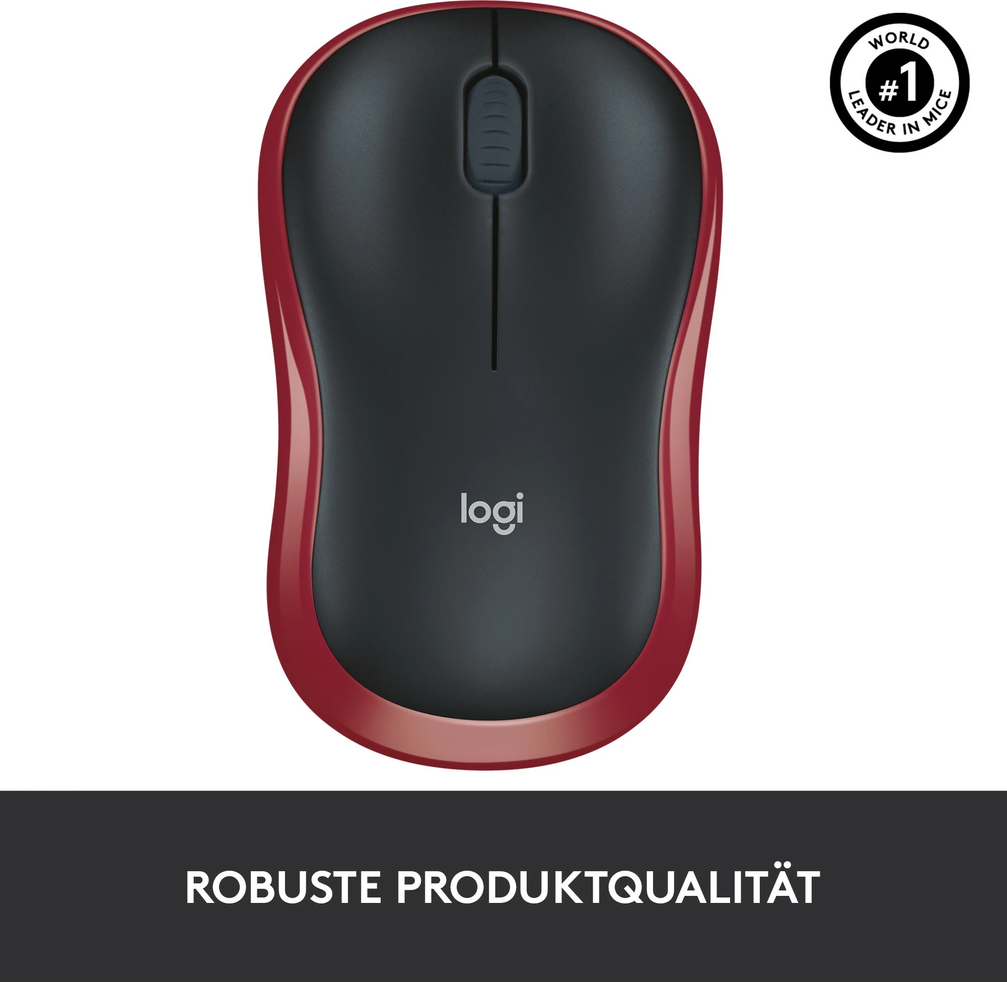 Maus Logitech Wireless M185, Optik, RF Wireless, 1000 DPI, Zi, Kuq