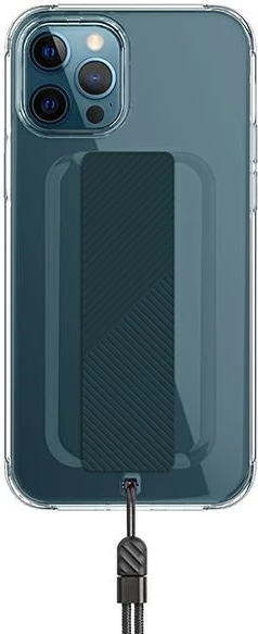 Mbështjellës UNIQ Heldro për iPhone 12 Pro Max, transparent, me rrip gishti dhe rrip dore