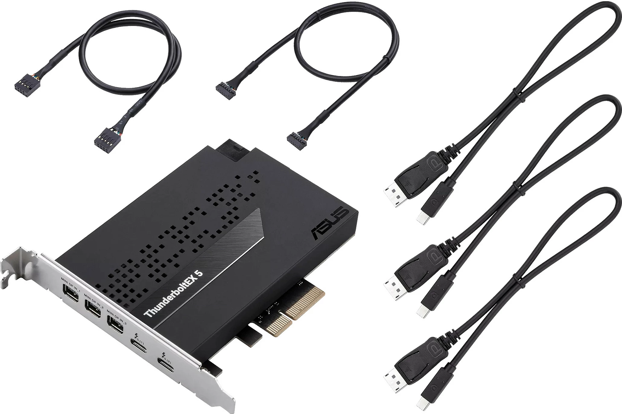 Kartë zgjerimi Thunderbolt, ASUS ThunderboltEX 5, PCIe 4.0, 120 Gbit/s, Mini DisplayPort, e zezë