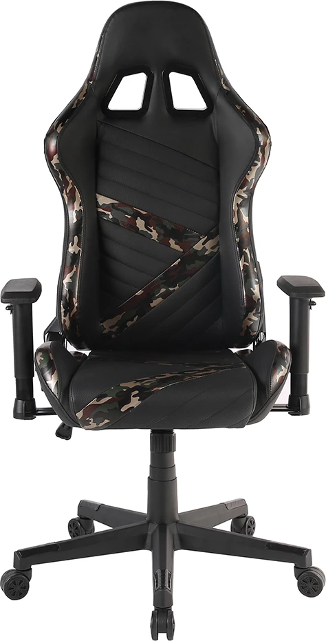 Karrige gaming për zyre, e zezë me dizajn, 50x74x137