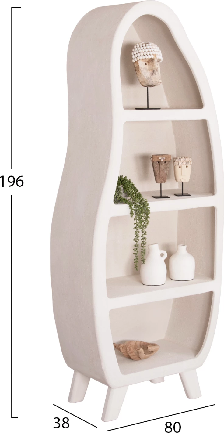 Raft i gjatë, ngjyrë e bardhë, SANTORINI FH18067, 80x38x196 cm