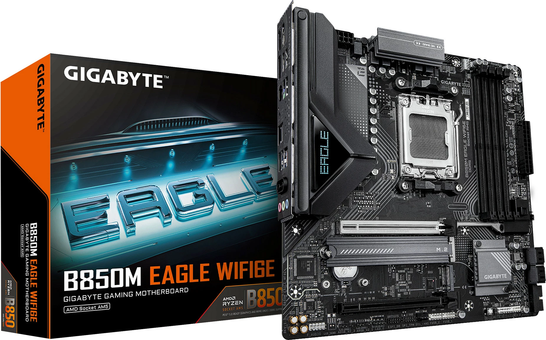 Pllakë amë Gigabyte B850M EAGLE WIFI6E, Socket AM5, micro ATX, DDR5, WiFi 6E, e zezë