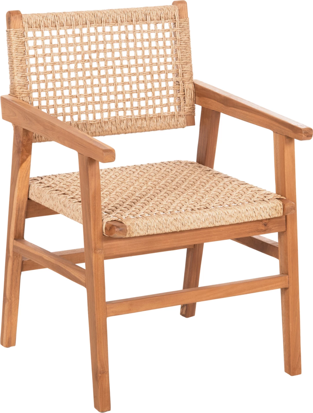 Karrige për ngrënie, BJORN FH9403.21, dru tik i fortë, litar, 56x56x83H cm