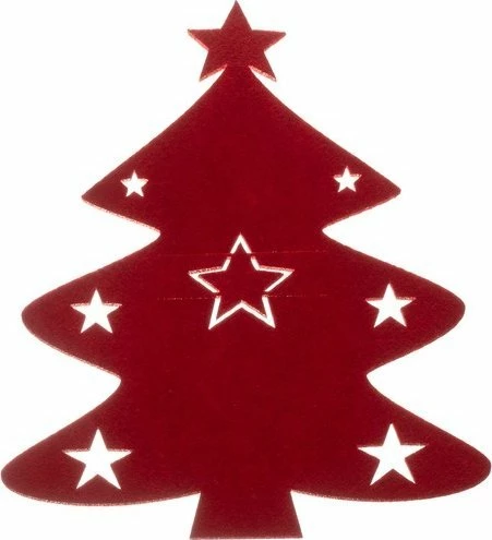Mbajtëse takëmesh Ruhhy Christmas Tree, 12 copë, felt 17×20 cm, e kuqe