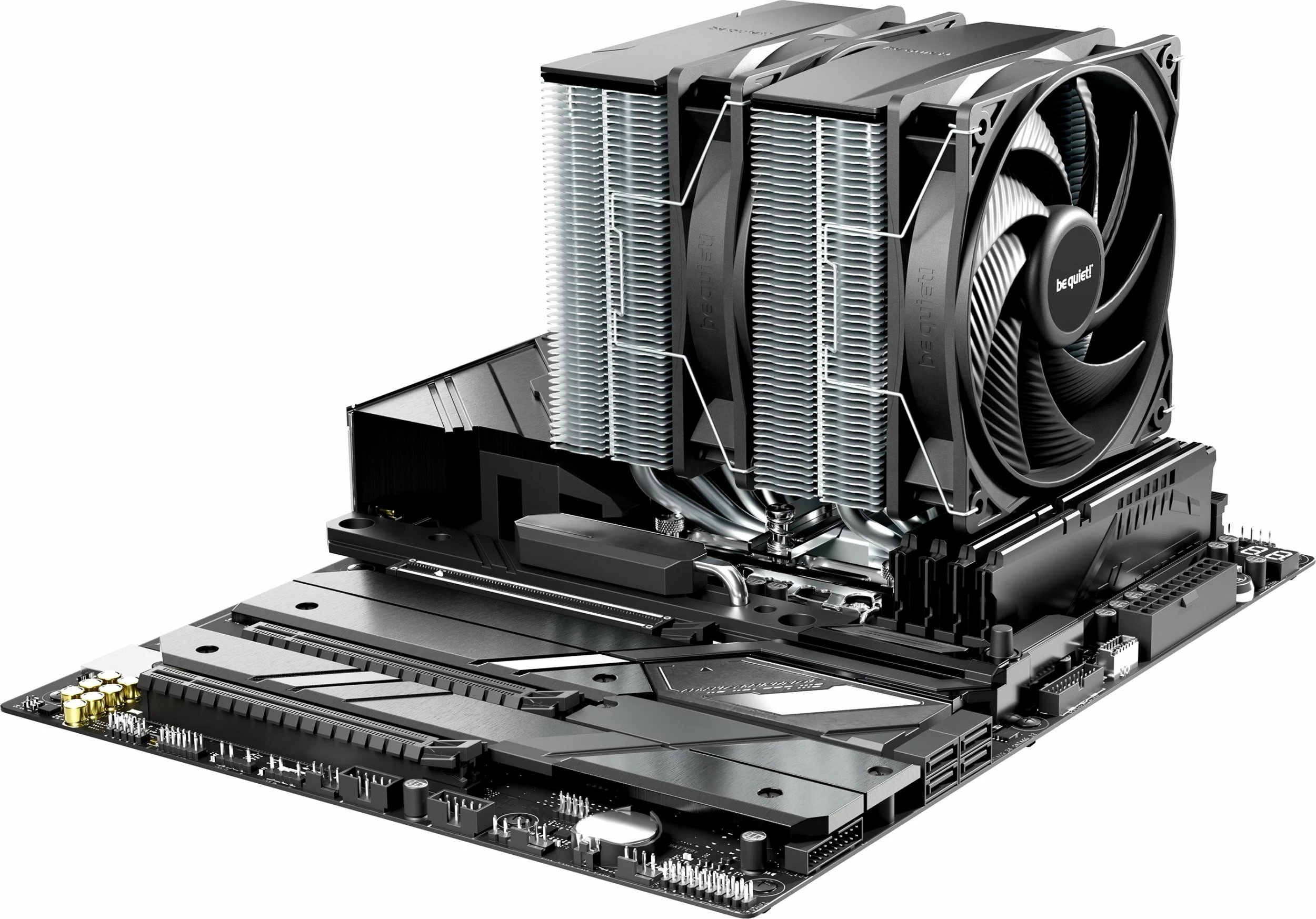 Ftohës CPU be quiet! Pure Rock Pro 3 BK041, dual-tower, 2x120mm PWM, 250W TDP, argjendtë/zezë