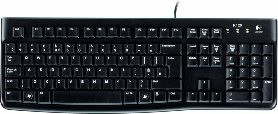 Tastierë me kabllo Logitech K120 USB, full-size, layout HRV/SLV/SRB, e zezë