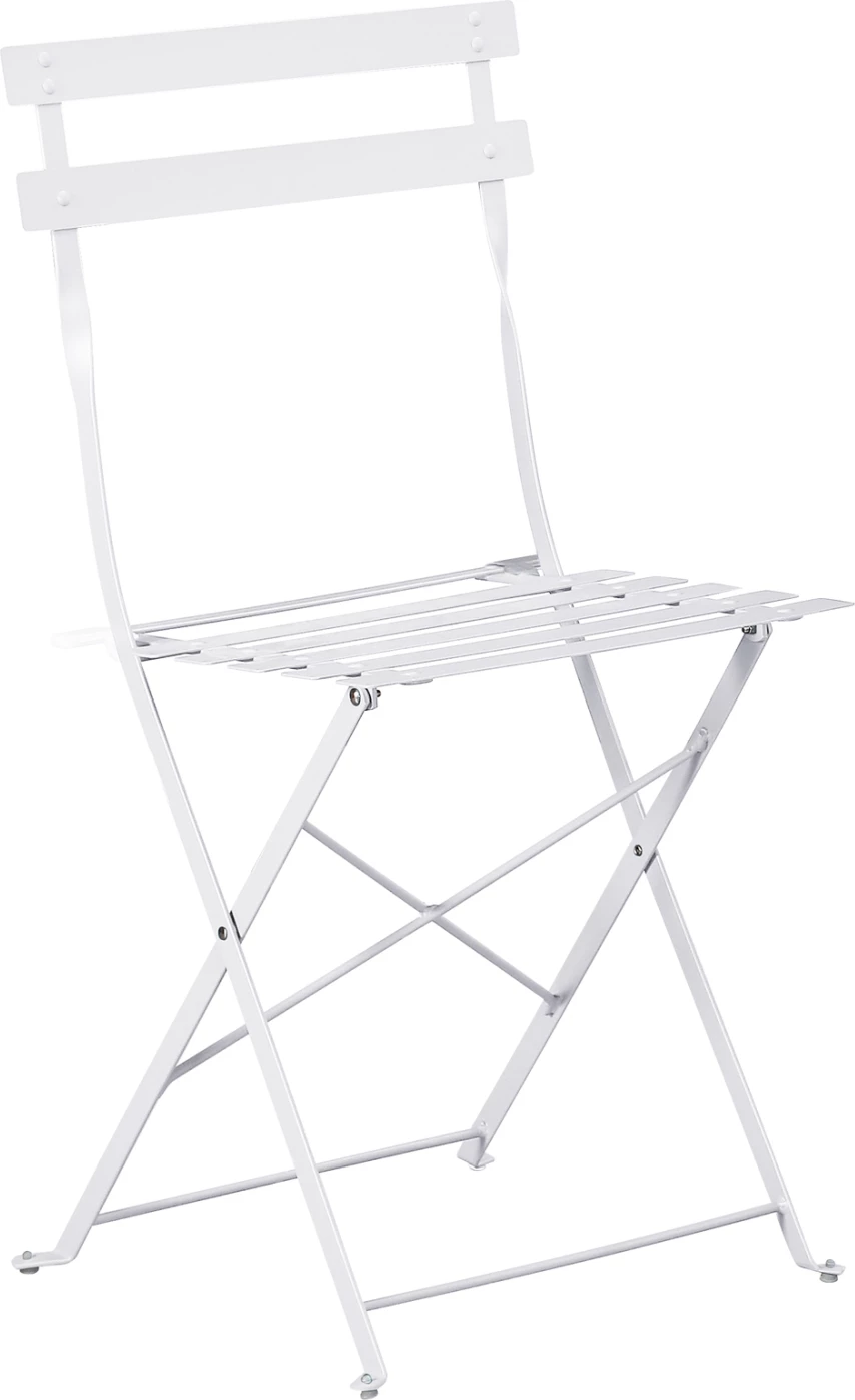 Karrige të palosshme SOPHIE, metalike, të bardha, 41x43x80cm, set prej 2 copash