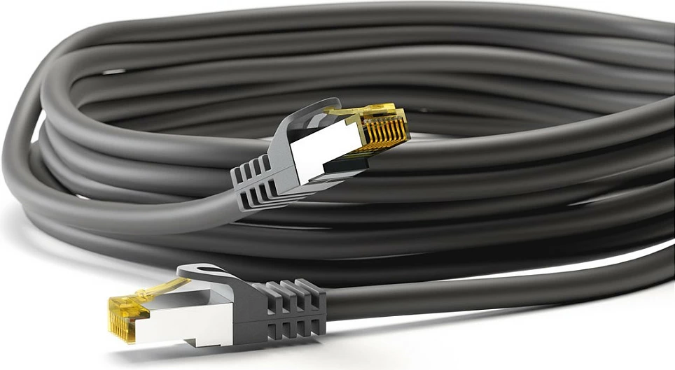 Kabllo rrjeti Goobay RJ45 Patch CAT6A, 2m, S/FTP PiMF, 500MHz, LSZH, e zezë