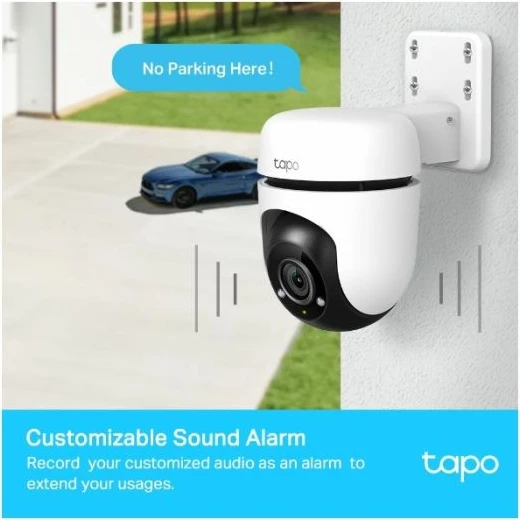 Kamerë sigurie TP-LINK Tapo C500, 1080p FHD, 360° Pan/Tilt, Wi‑Fi 2.4GHz, IP65, night vision 30m, microSD deri 512GB, bardhë/zezë