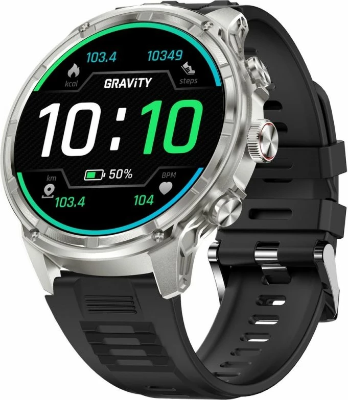 Smartwatch Gravity GT41-3, rrip i argjendtë + byzylyk