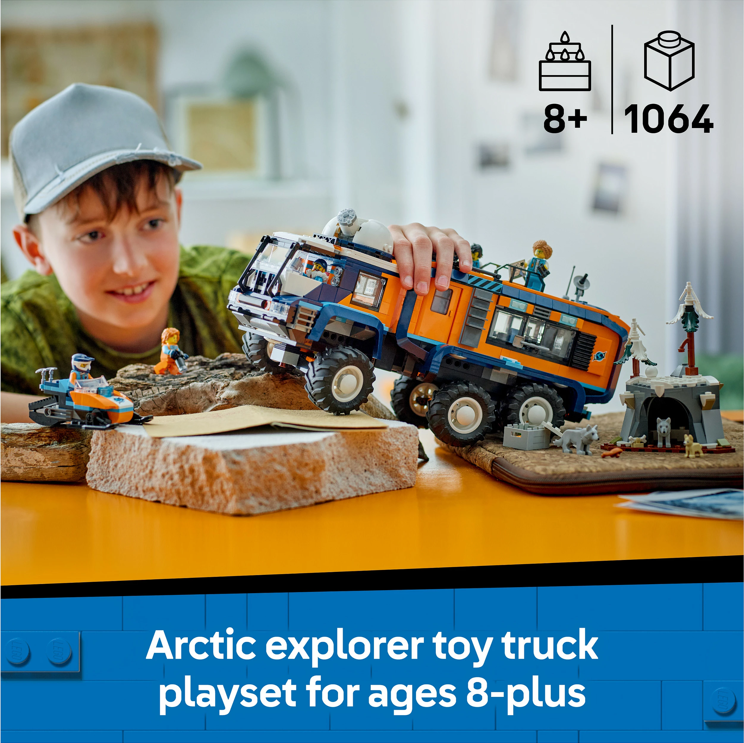 Set ndërtimi LEGO City 60471 Arctic Explorer Science Lab Truck, 1064 copë, multikolor
