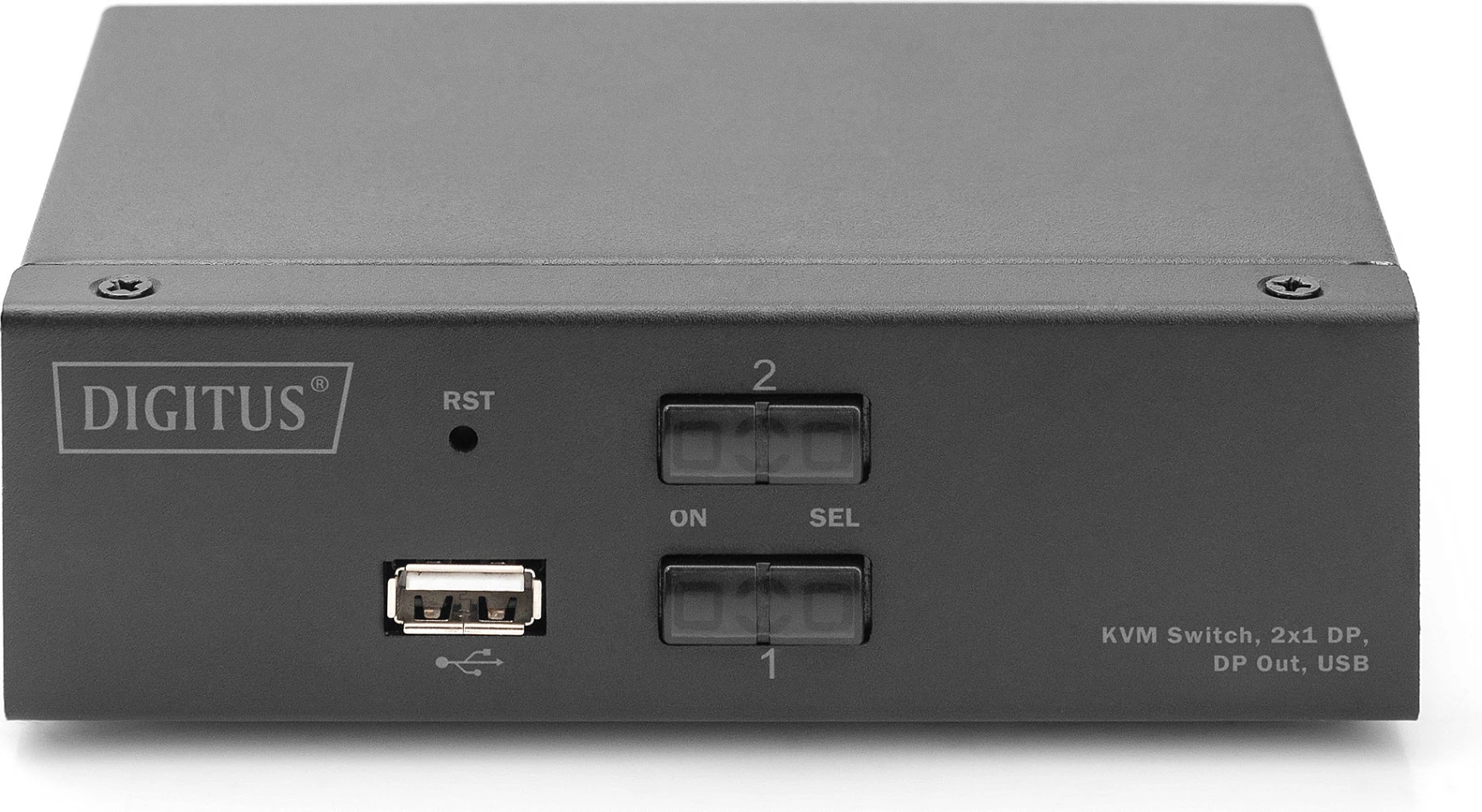 Switch KVM Digitus DS-12851, 2x1 DisplayPort, 4K 60Hz, USB 2.0, Audio/Mic, i zi