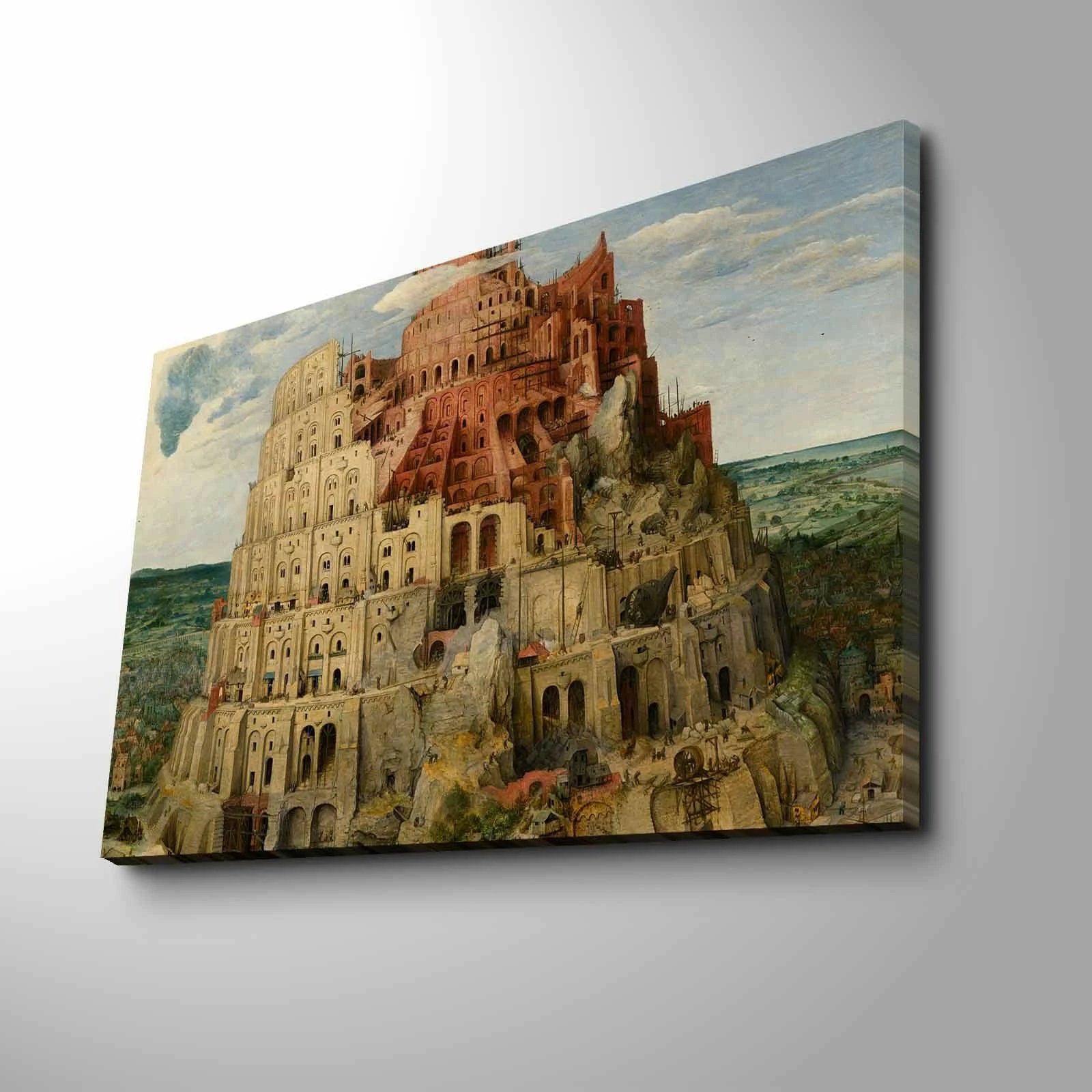 Pikturë dekorative në kanavacë, Tower of Babel, shumëngjyrëshe, 45x70cm