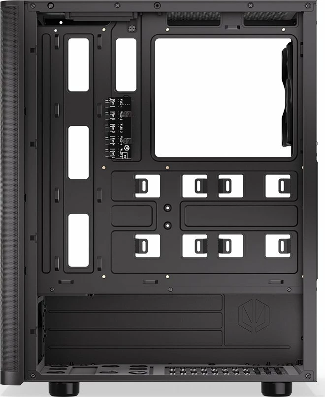 Kasë Endorfy Ventum 200 ARGB EY2A014 Midi Tower ATX me xham të kalitur, 4x120mm PWM ARGB fans, pa PSU, e zezë