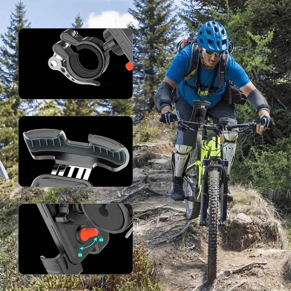 Mbajtëse celulari për timon Tech-Protect V7, për 5.7–6.8", e zezë, 1 copë