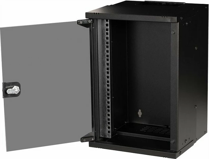 Kabinet muror 10" EQUIP 9U 300x300mm, derë xhami, i zi