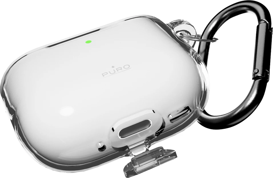 Mbështjellës TPU për AirPods 4 Puro 0.3 Nude, ultra i hollë, me karabinë, transparent