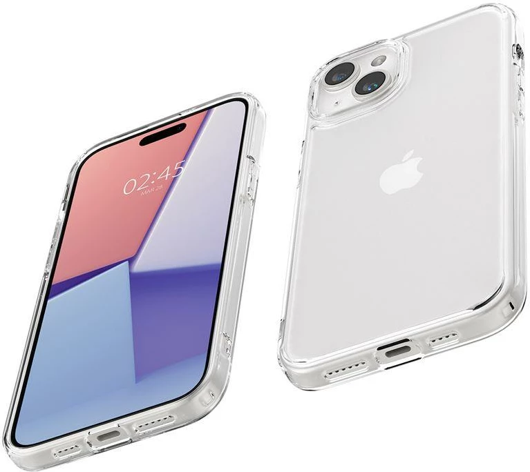 Mbështjellës Spigen Crystal Hybrid për iPhone 15 Plus, Transparent