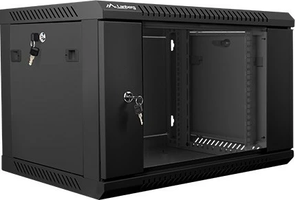 Kasë rrjeti Lanberg WF01-6406-10B, 19", 6U, 600x450mm, derë xhami, e zezë