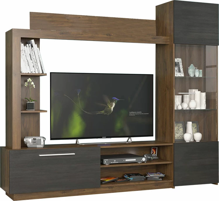 Kompleks dhome ndeje June, ngjyrë arre-wenge, 204x35x177cm