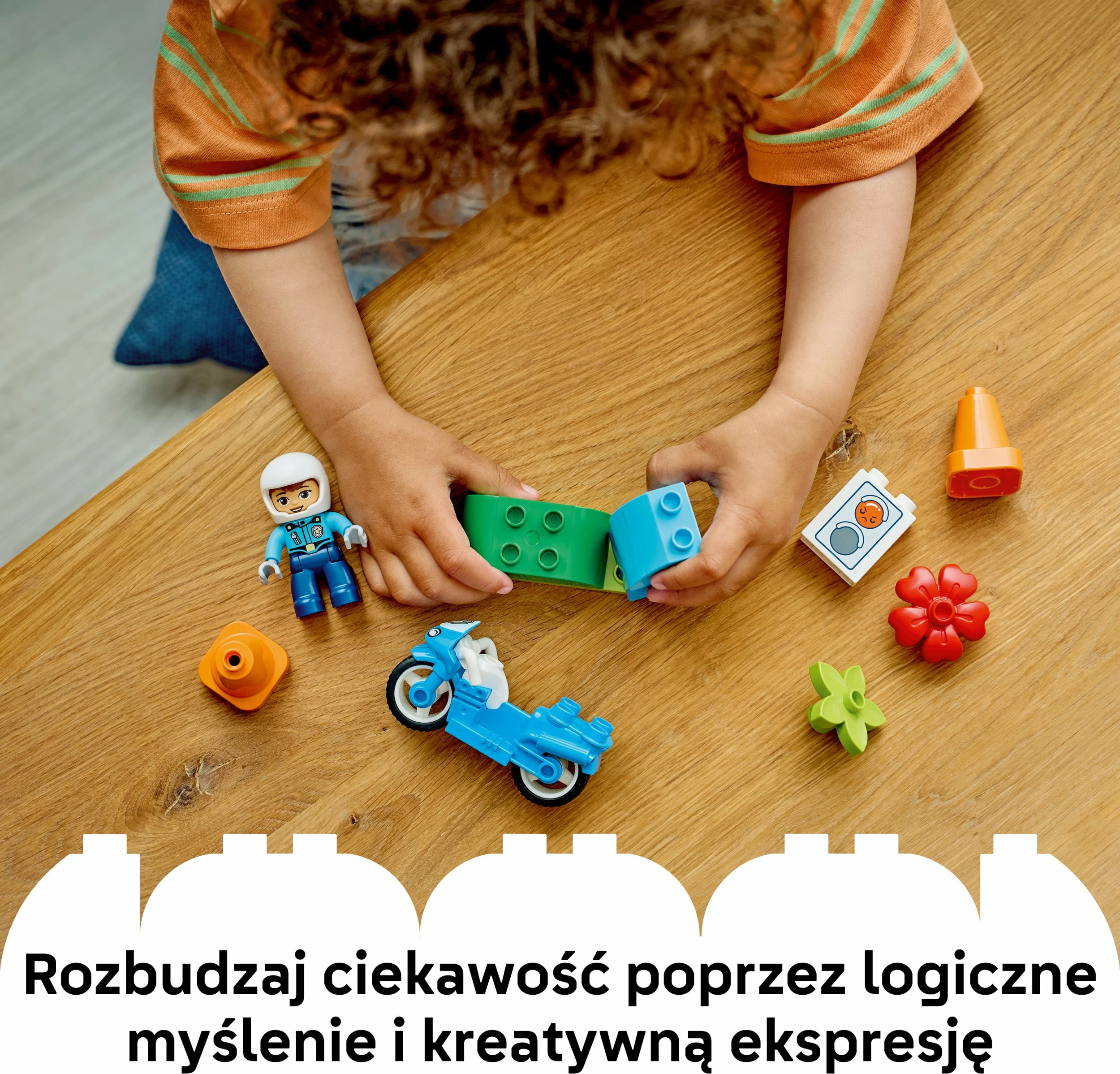 Set ndërtimi LEGO DUPLO Blue Police Motorcycle 10471, 11 copë, 2+ vjeç, blu