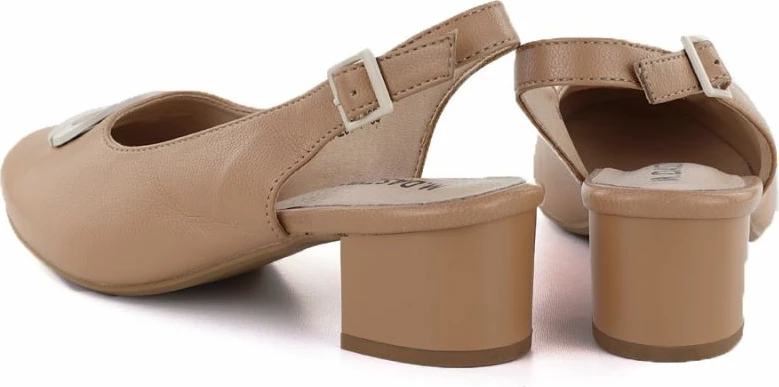 Këpucë me take për femra M.Daszyński SA233-4, kafe e çelët