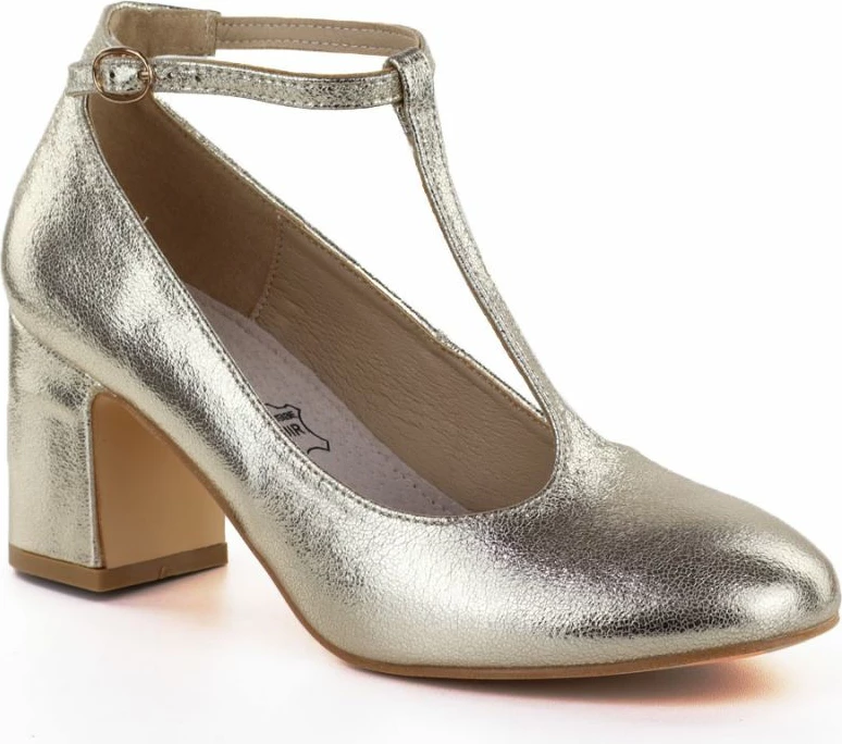 Këpucë me takë të trashë për femra Mascara 834283, të arta