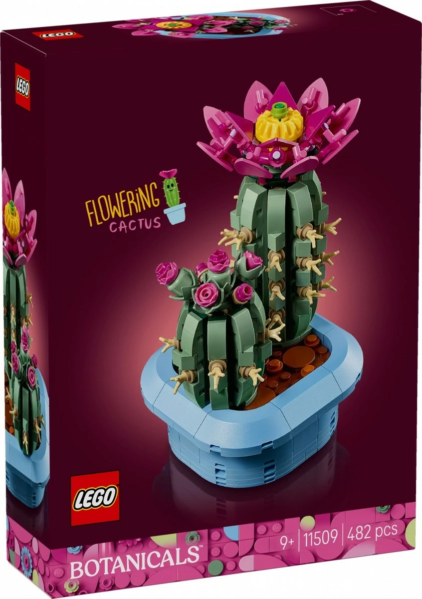Set kockash LEGO Botanicals Blooming Cactus 11509, 482 copë, 9+, kaltër pastel