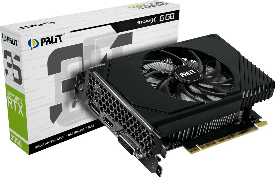 Kartelë grafike Palit GeForce RTX 3050 StormX, 6 GB, GDDR6, PCI Express 4.0, e zezë