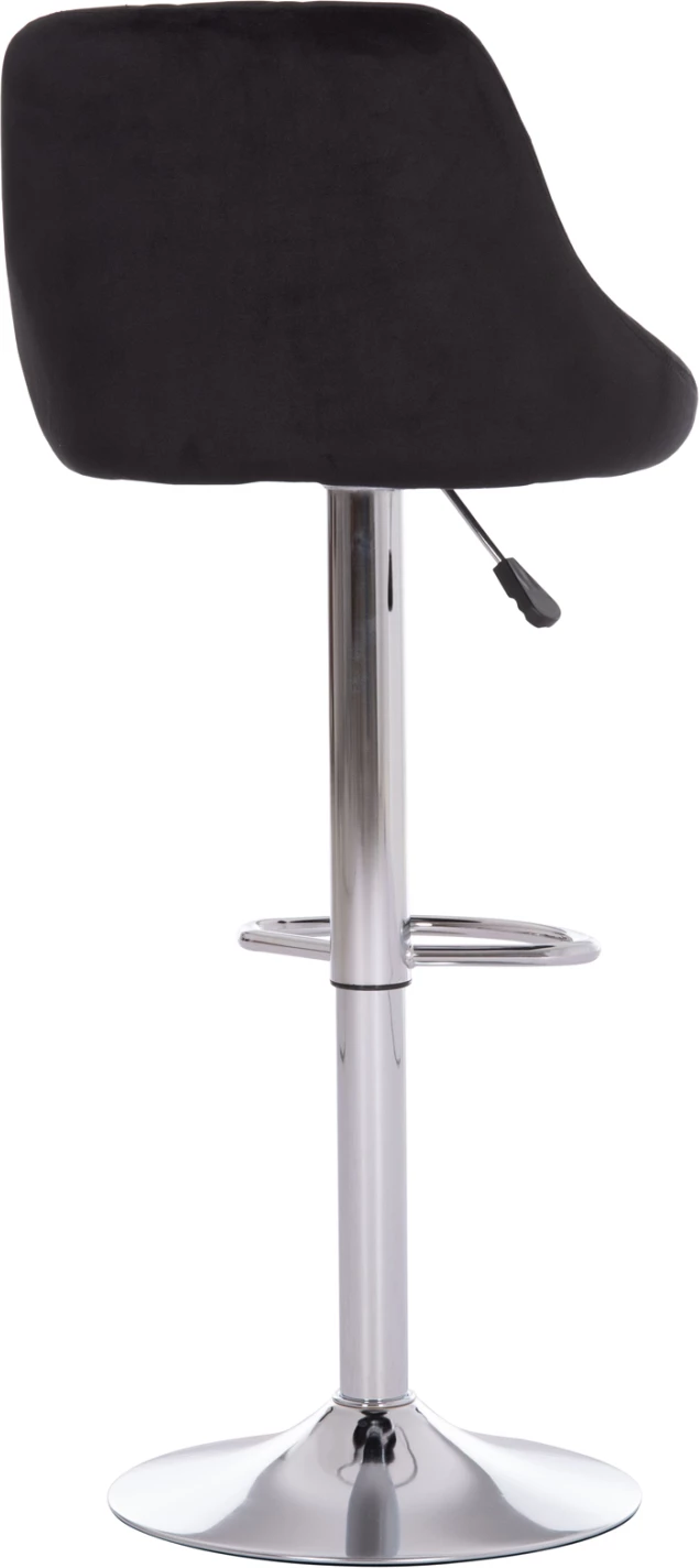 Karrige për bar ROSE, set prej 2 copësh, bazë e kromuar, sustë, kadife e zezë, 48x45x105cm