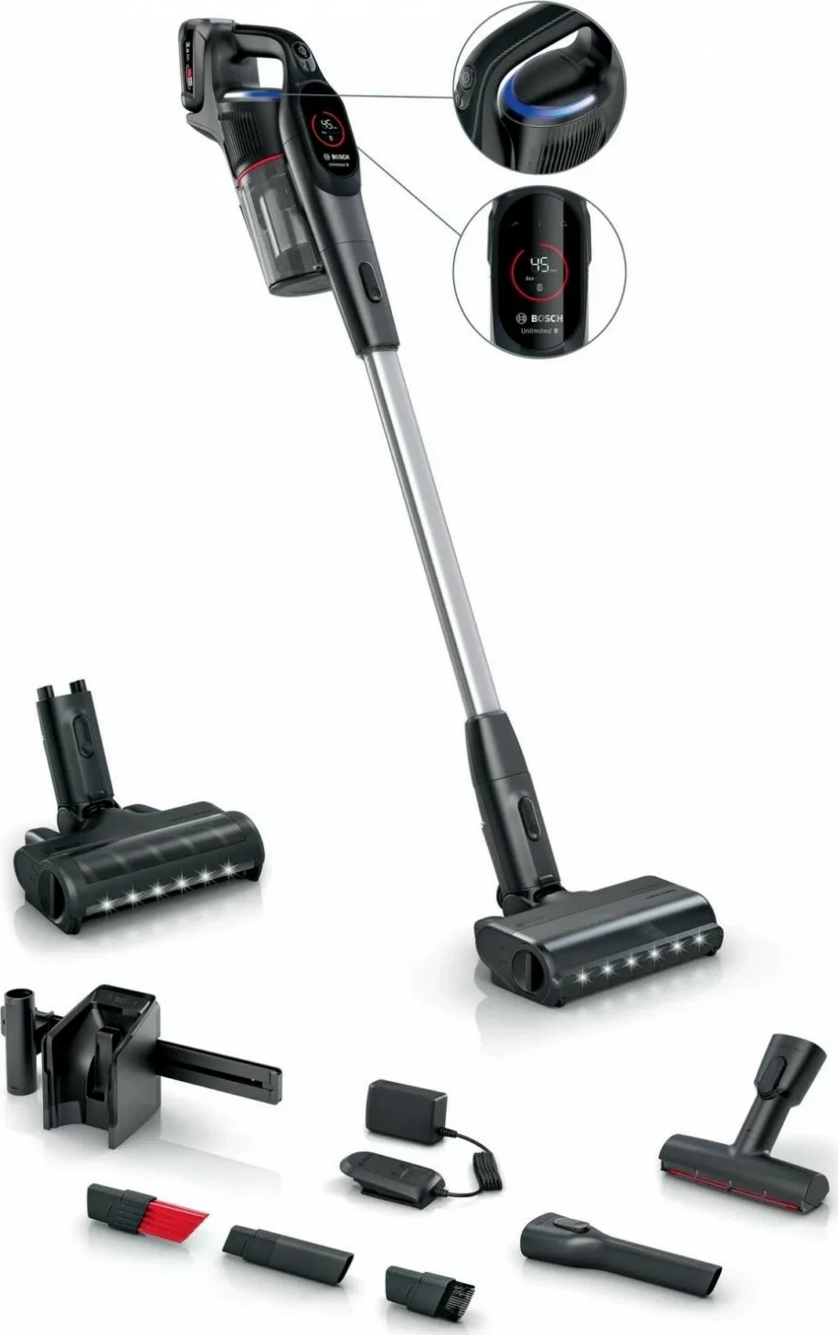 Fshesë pa kabllo Bosch Unlimited 9 BCS931BQC, 0.4L, 18V, e zezë