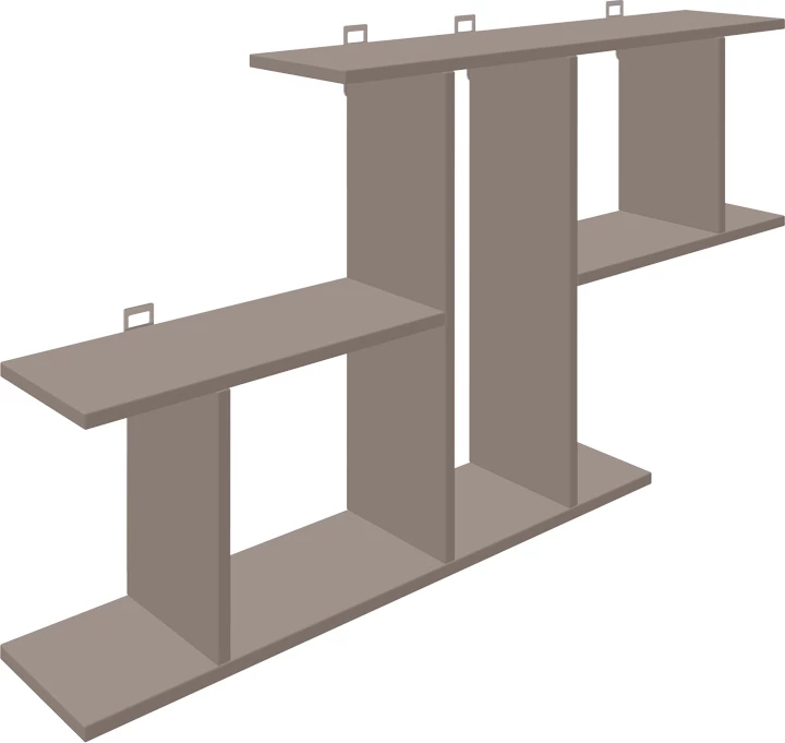 Raft muri Vertoura, ngjyrë moka, 116x18.5x60cm